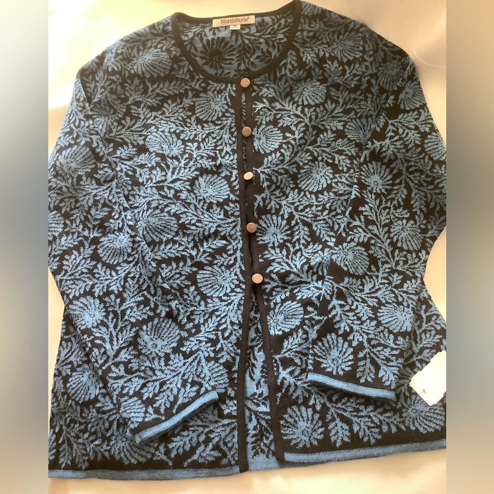 Northstyle Peru alpaca long cardigan floral size m